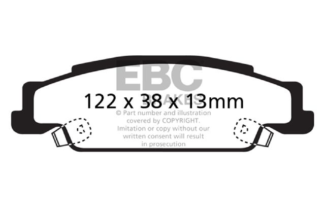 2005-2008 Pontiac Grand Prix Disc Brake Pad Set - Rear (EBC Brakes)