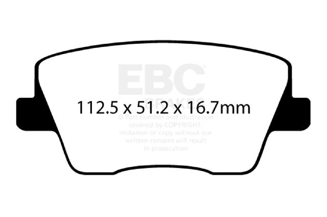 2019-2022 Hyundai Veloster N Disc Brake Pad Set - Rear (EBC Brakes)