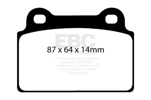 2008-2015 Mitsubishi Lancer Disc Brake Pad Set - Rear (EBC Brakes)