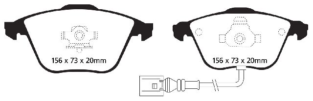 2009-2011 Volkswagen CC Disc Brake Pad Set - Front (EBC Brakes)