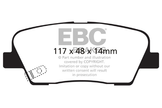 2018-2020 Genesis G80 Disc Brake Pad Set - Rear (EBC Brakes)