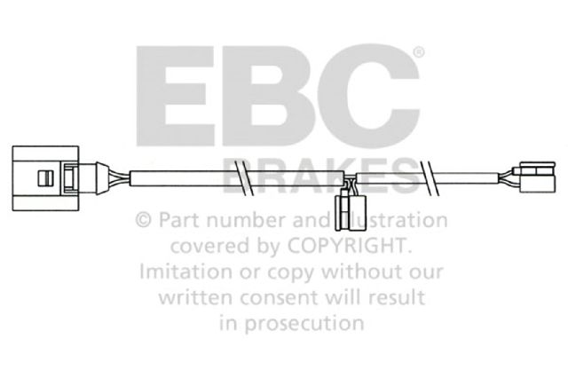 2008 Porsche Cayenne Disc Brake Pad Wear Sensor - Rear (EBC Brakes)