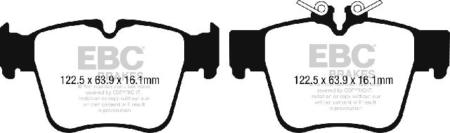 2015-2018 Mercedes-Benz C300 Disc Brake Pad Set - Rear (EBC Brakes)