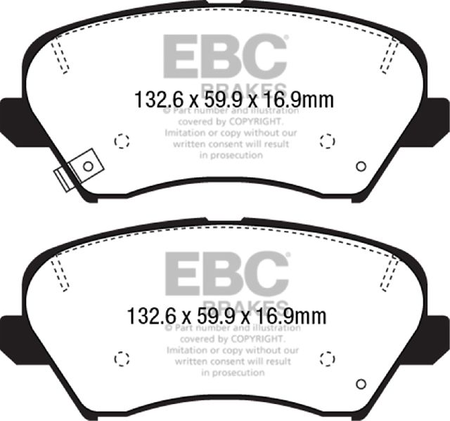 2016-2021 Hyundai Veloster Disc Brake Pad Set - Front (EBC Brakes)