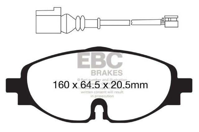 2015-2020 Audi A3 Disc Brake Pad Set - Front (EBC Brakes)
