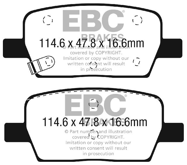 2017-2020 Cadillac XT5 Disc Brake Pad Set - Rear (EBC Brakes)