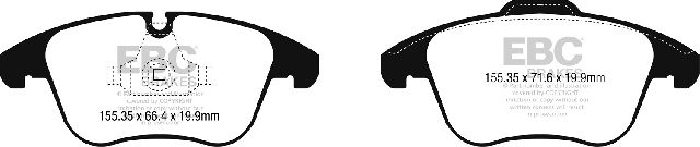 2017-2018 Jaguar XE Disc Brake Pad Set - Front (EBC Brakes)