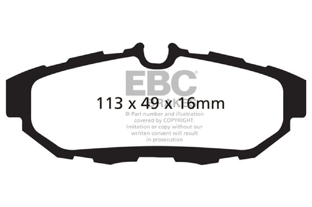 2010-2014 Ford Mustang Disc Brake Pad Set - Rear (EBC Brakes)