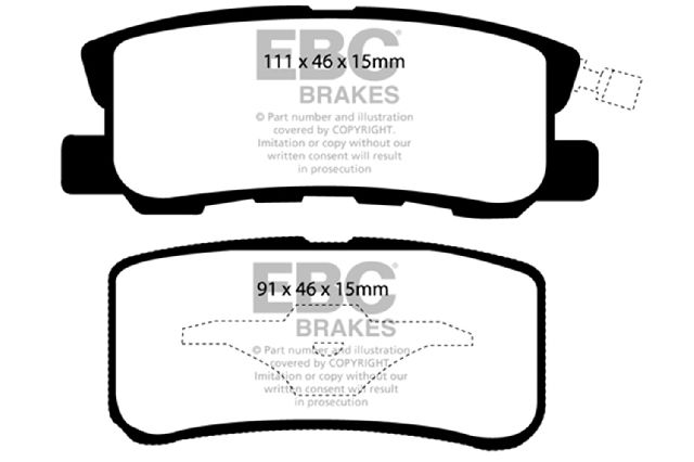 2008-2014 Dodge Avenger Disc Brake Pad Set - Rear (EBC Brakes)