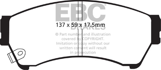 2008-2013 Mazda 6 Disc Brake Pad Set - Front (EBC Brakes)