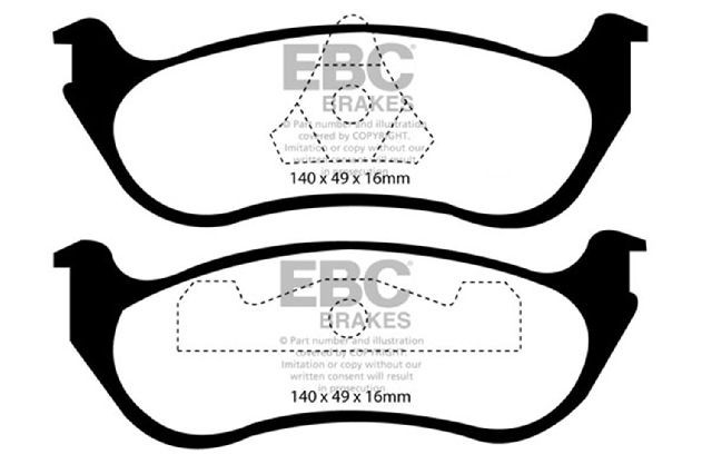 1996-2002 Lincoln Town Car Disc Brake Pad Set - Rear (EBC Brakes)