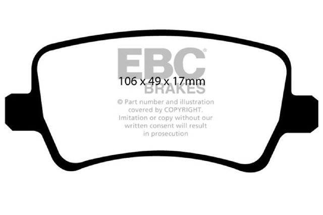 2006-2015 Volvo S80 Disc Brake Pad Set - Rear (EBC Brakes)