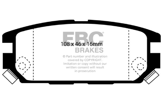 1991-1993 Mitsubishi 3000GT Disc Brake Pad Set - Rear (EBC Brakes)