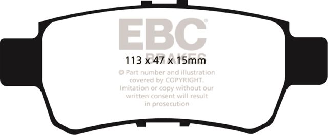2005-2010 Honda Odyssey Disc Brake Pad Set - Rear (EBC Brakes)