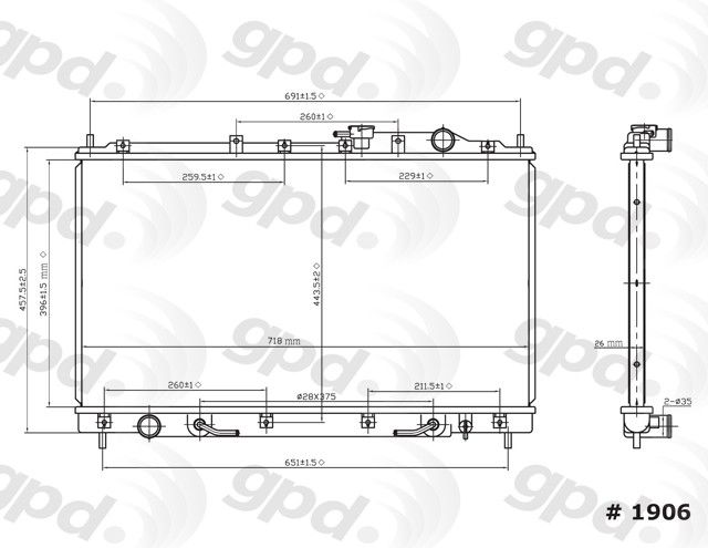 1997-2004 Mitsubishi Diamante Radiator (Global Parts)