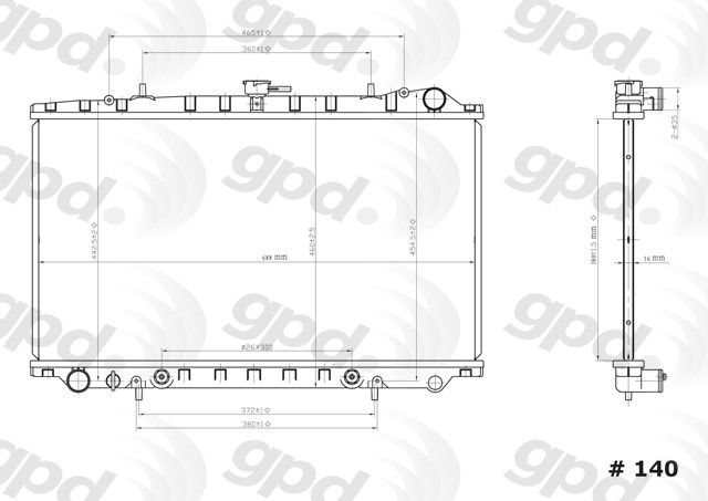 1990-1992 Nissan Stanza Radiator (Global Parts)