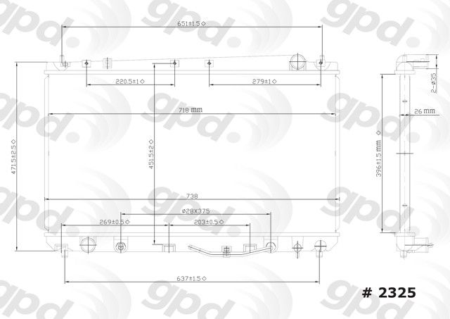 2000-2004 Toyota Avalon Radiator (Global Parts)