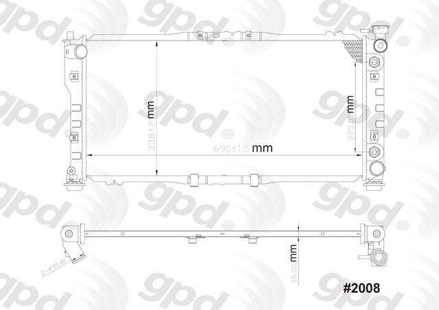 1998-1999 Mazda 626 Radiator (Global Parts)