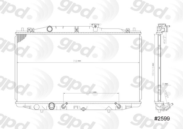 2003-2004 Honda Accord Radiator (Global Parts)
