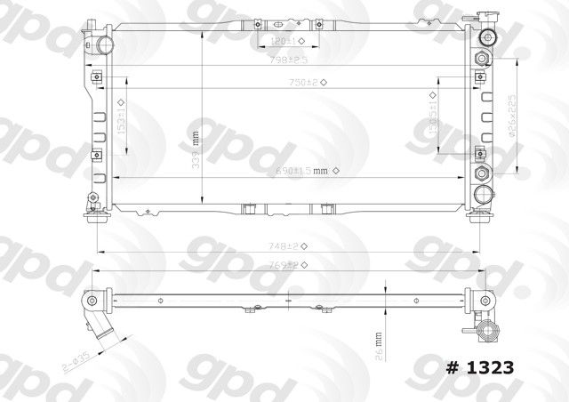 1993-1997 Mazda 626 Radiator (Global Parts)
