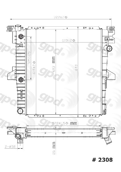 2000-2001 Ford Explorer Radiator (Global Parts)
