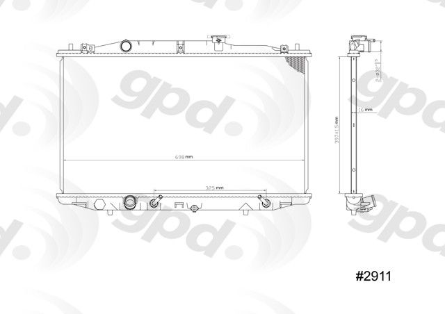 2005-2007 Honda Accord Radiator (Global Parts)