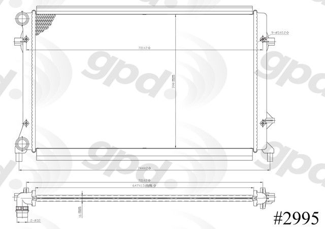 2005-2008 VOLKSWAGEN JETTA Radiator (Global Parts)