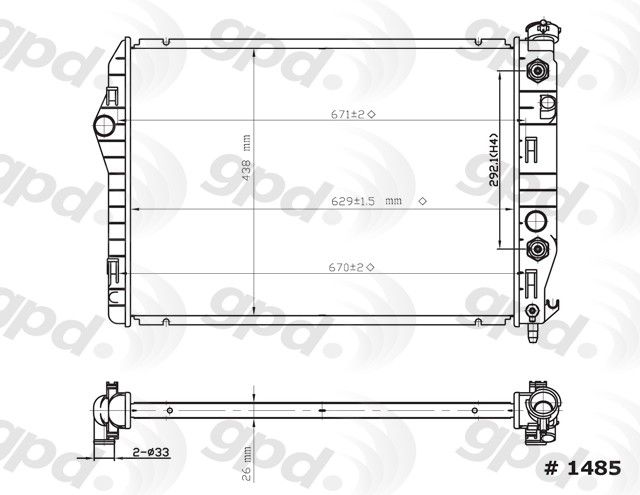 1993-2002 Pontiac Firebird Radiator (Global Parts)