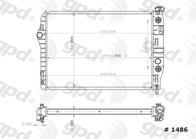 1993-1997 Chevrolet Camaro Radiator (Global Parts)