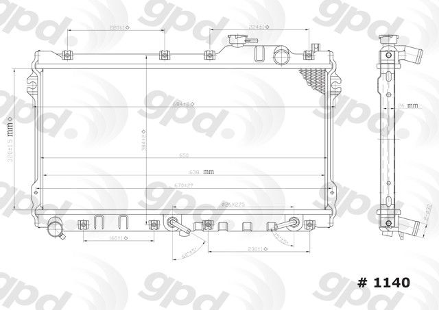 1990-1997 Mazda Miata Radiator (Global Parts)