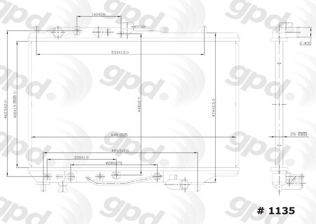 1990-1994 Mazda Protege Radiator (Global Parts)
