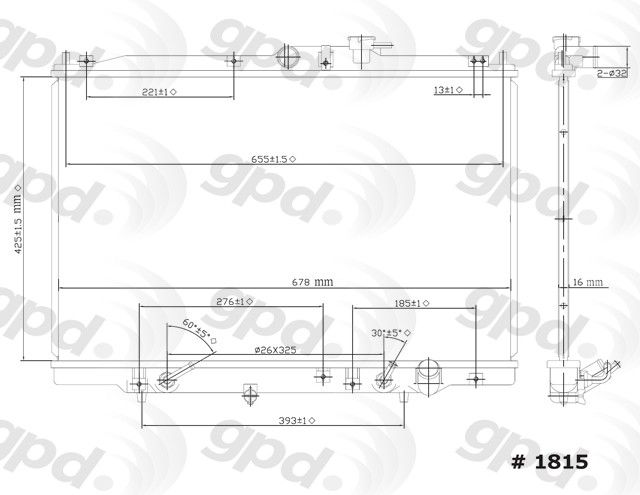 1995-1998 Honda Odyssey Radiator (Global Parts)