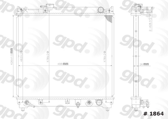1998 Chevrolet Tracker Radiator (Global Parts)