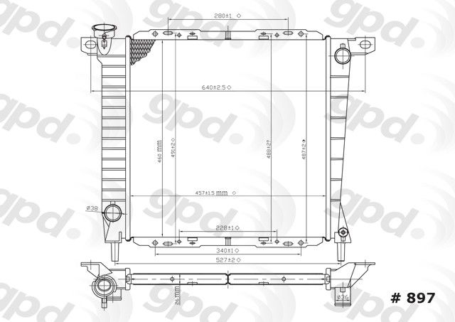 1991-1994 Ford Explorer Radiator (Global Parts)