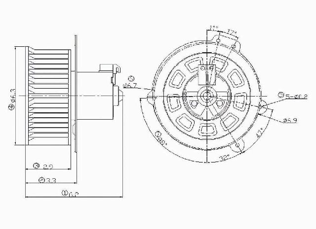 1999-2003 Ford Windstar HVAC Blower Motor - Front (Global Parts)
