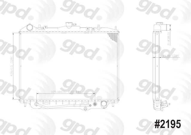 2002-2004 Isuzu Axiom Radiator (Global Parts)