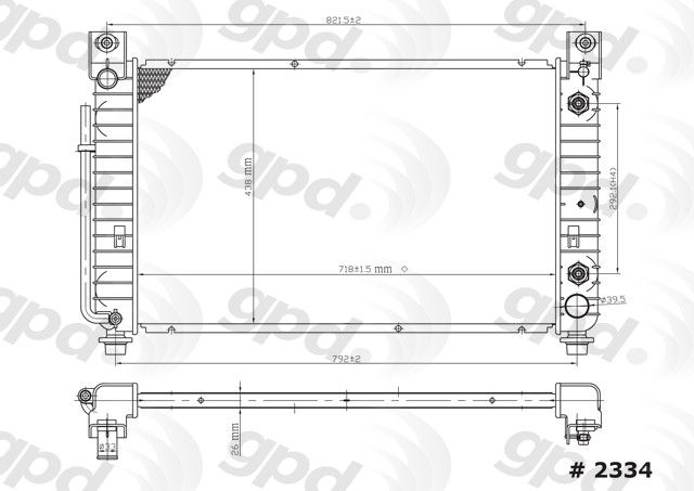 1999-2000 GMC Sierra 2500 Radiator (Global Parts)
