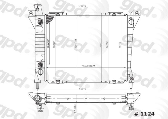 1990-1997 Ford Aerostar Radiator (Global Parts)
