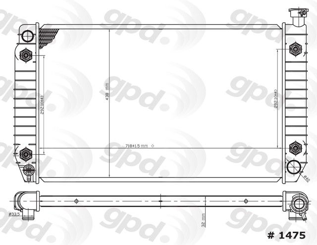 1993-1995 Pontiac Trans Sport Radiator (Global Parts)