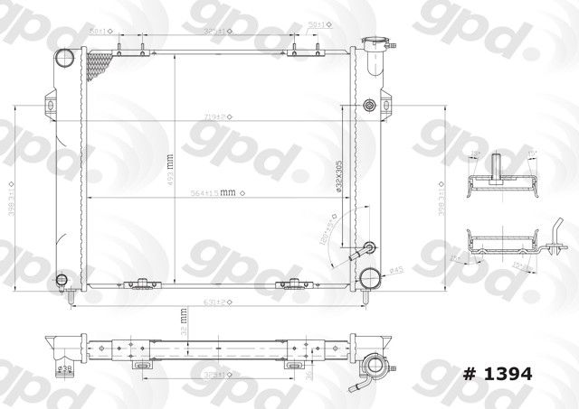 1993-1997 Jeep Grand Cherokee Radiator (Global Parts)