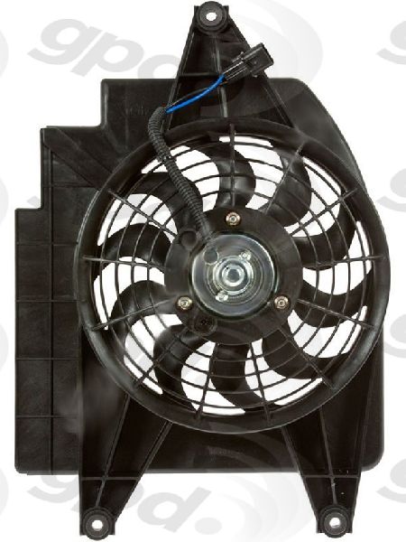 2001-2002 Kia Rio Engine Cooling Fan Assembly - Right (Global Parts)
