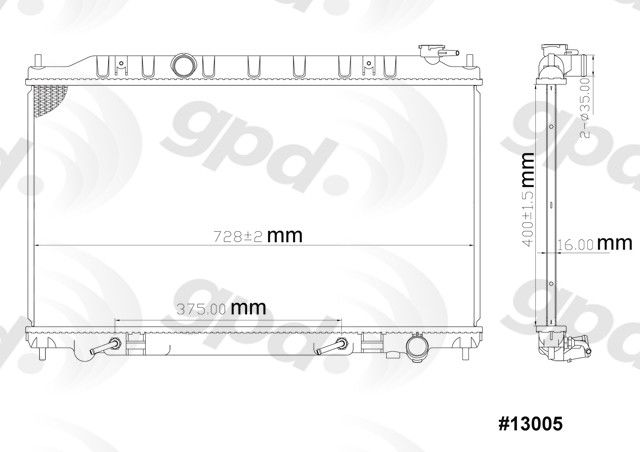 2007-2008 Nissan Maxima Radiator (Global Parts)
