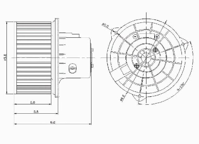 2001-2003 Hyundai Accent HVAC Blower Motor (Global Parts)
