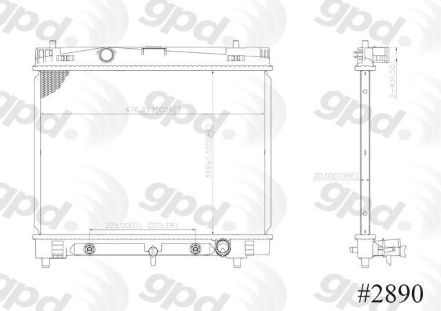2008-2014 Scion xD Radiator (Global Parts)