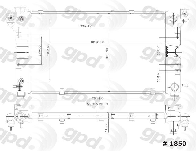 1996-2000 Dodge Caravan Radiator (Global Parts)