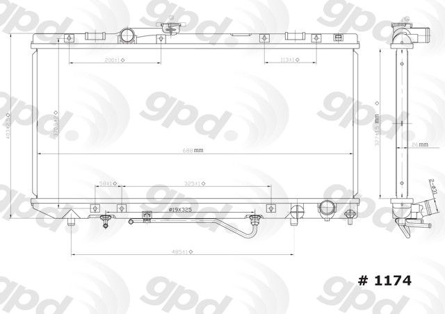 1990-1993 Toyota Celica Radiator (Global Parts)