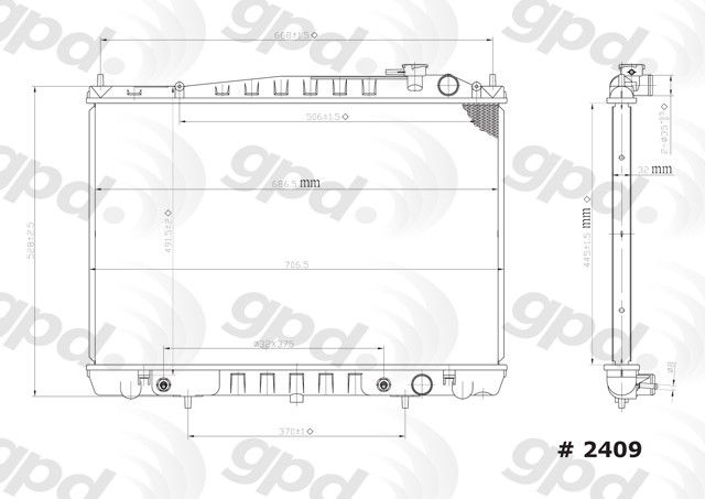 2001-2004 Nissan Frontier Radiator (Global Parts)