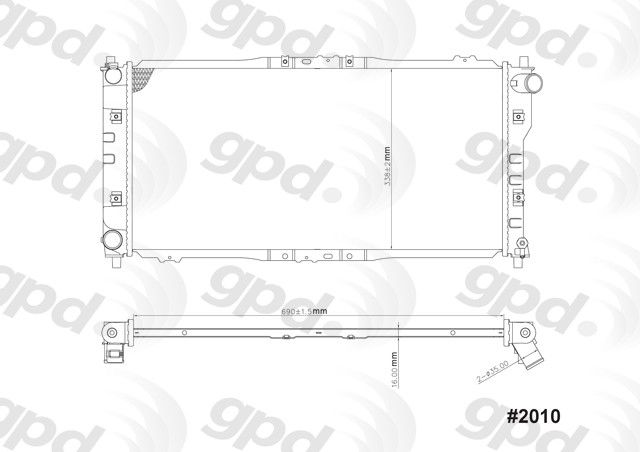 1998-1999 Mazda 626 Radiator (Global Parts)