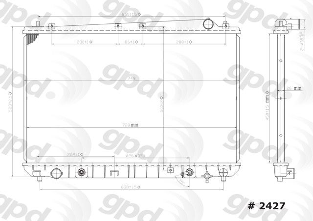 2001-2003 Toyota Sienna Radiator (Global Parts)