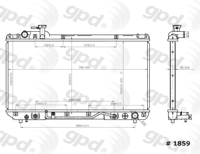 1996-1997 Toyota RAV4 Radiator (Global Parts)